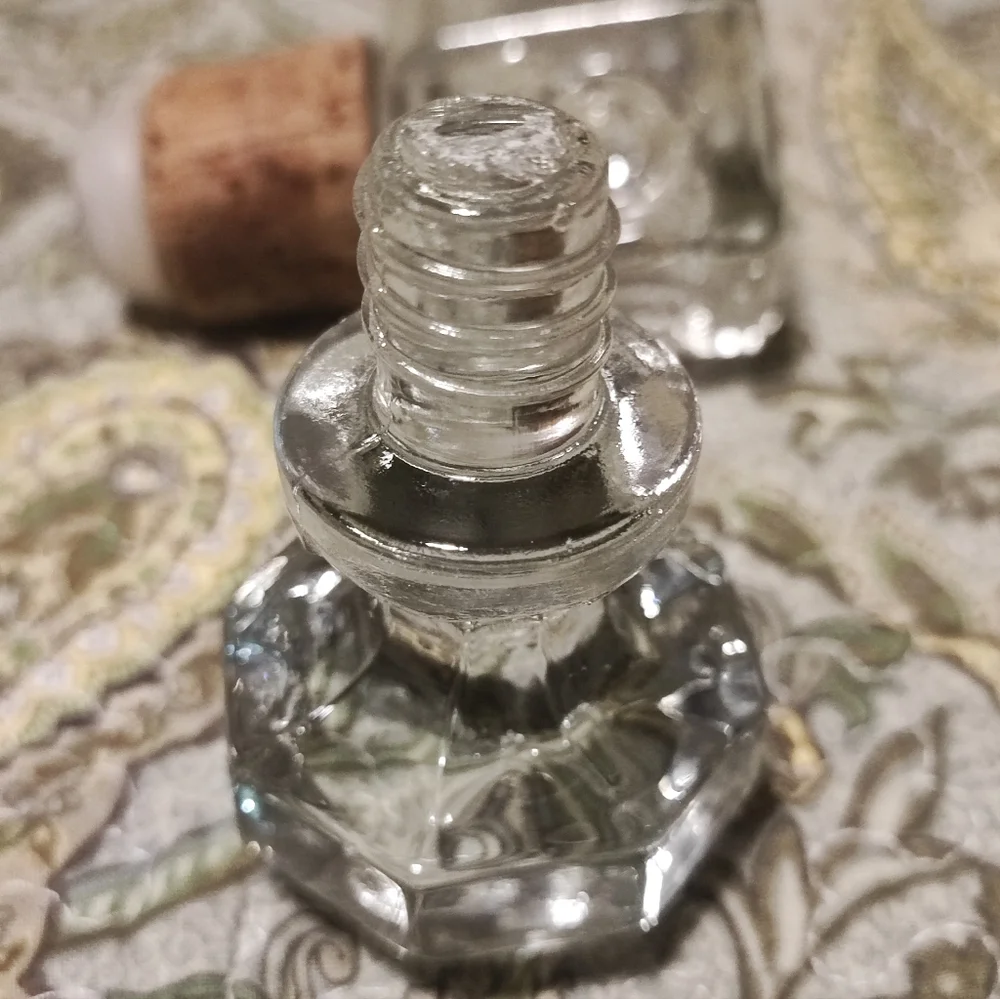 Pair Of Glass Bottle Stoppers Toppers 1960's Vintage MCM Cork Spiral Rooting Jar